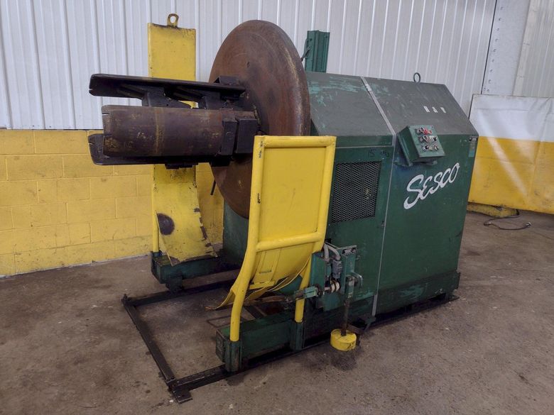 10,000 LB X 30" SESCO MODEL 55-387 MOTORIZED COIL REEL UNCOILER: STOCK #18543