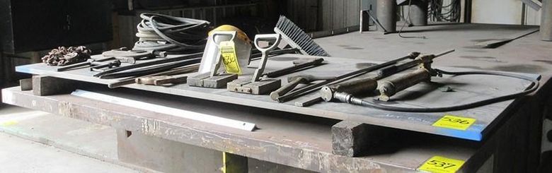 4' X 8' X 1' STEEL PLATE & TOOL CONTENTS: STOCK #11264