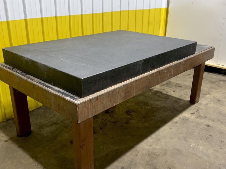 6' X 4' X 6" BLACK GRANITE PRECISION LAYOUT SURFACE PLATE WITH STAND: STOCK 16238