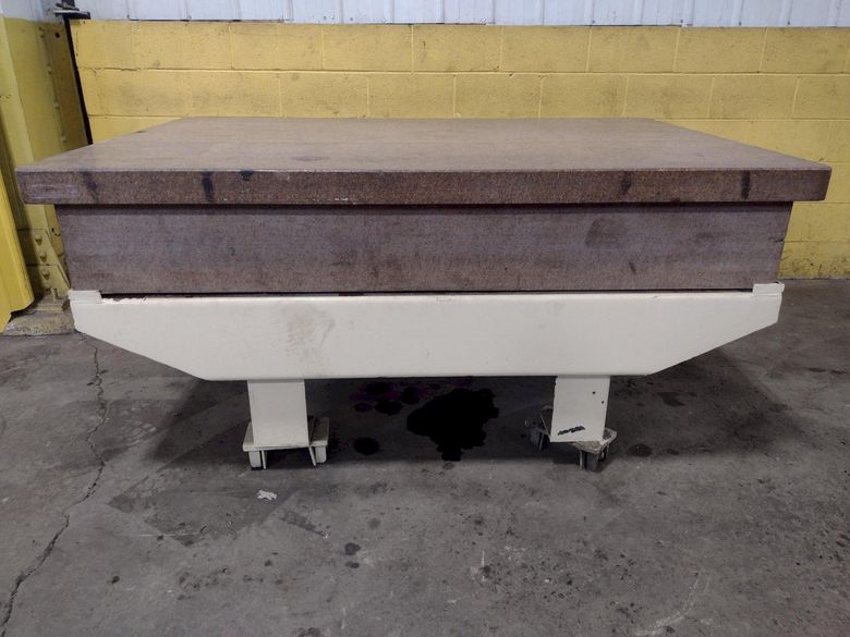 72 X 48" X 12" 4 LIP PINK GRANITE SURFACE PLATE WITH STAND: STOCK 17346