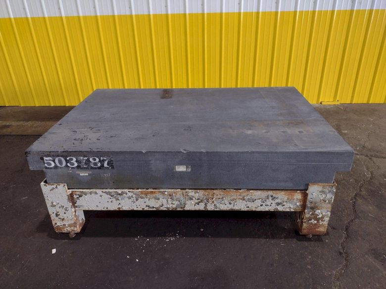 6' X 4' X 5" COLLINS MICROFLAT GRANITE INSPECTION SURFACE PLATE AND TABLE STAND: STOCK #19004