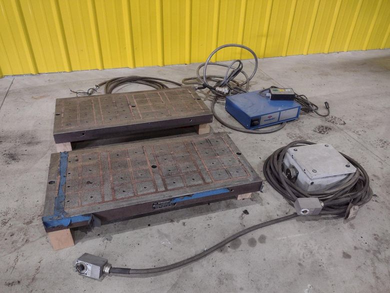 14" x 29" TECNOMAGNETE MODEL #QX408UMK6 MAGNETIC SURFACE CHUCK & CONTROLS: STOCK #20552