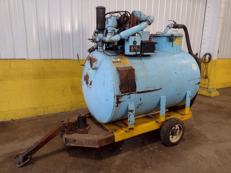 200 GALLON YELLOW BELLIED KOHLER GAS POWERED ROLLING HYDRAULIC OIL VACUUM SUMP SUCKER CART: STOC