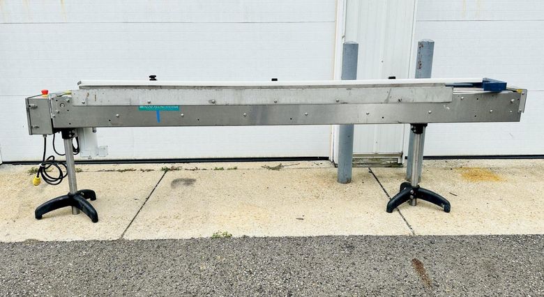Inline Filling Systems  |  S.S. 4” x 10' Flattop Belt Conveyor / Smooth Top Belt