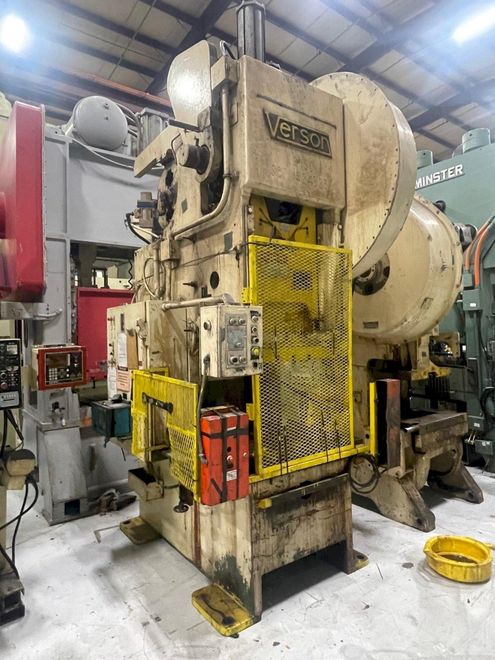 150 ton Verson Single Crank Mechanical Metal Stamping Gap Frame Press For Sale, Model 150-OBG In