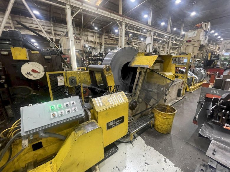 20,000 lbs. x 30" US Machine Heavy Duty Coil Cradle - Straightener and Servo Feed Coil Feed Line