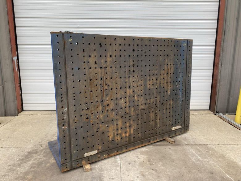 84" x 72" HEAVY DUTY ANGLE PLATE WITH DRILLED & TAPPED HOLES: STOCK #14745