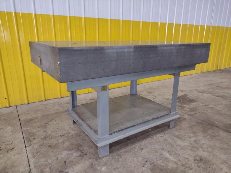 36" X 24" X 8" STARRETT BLACK PRECISION INSPECTION GRANITE SURFACE PLATE WITH STAND: STOCK 23106