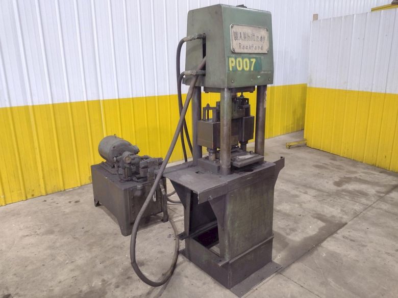50 TON WA WHITNEY MODEL #664-138 HYDRAULIC 4 POST PRESS & SHEAR: STOCK #22907