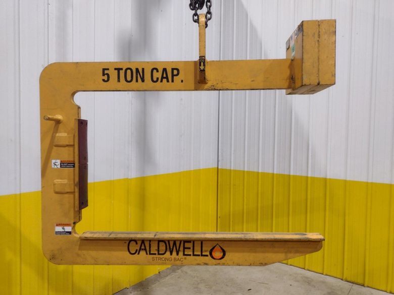5 TON X 48" CALDWELL MODEL #82RCS-5-50 C HOOK COIL LIFTER: STOCK #22714