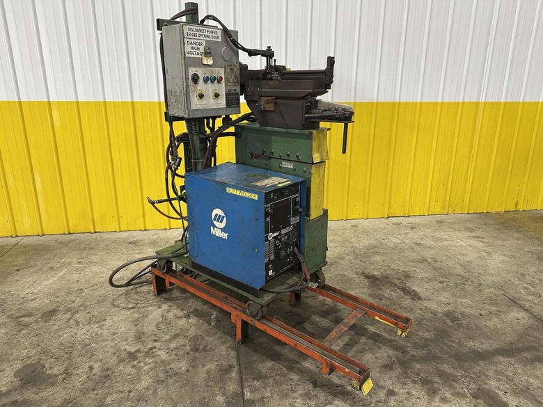 10" GUILD MODEL #PSA-135-10 SHEAR END COIL STRIP WELDER WITH MILLER ECONO-TWIN HF WELDER: STOCK