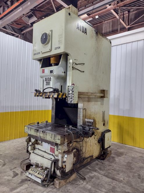 220 TON AIDA MODEL #NC1-200(2) GAP FRAME PRESS, WITH 9.84" STROKE: STOCK #22203