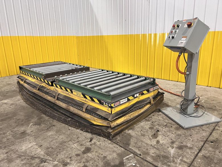 2,000 LBS UNI-CRAFT PASS THROUGH  DUAL SIDED UPENDER WITH ROLLERS : STOCK #21936