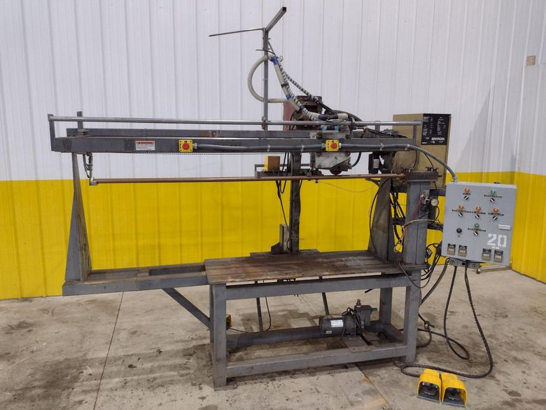 48" LONGUTUDINAL SEAM WELDER WITH ROMAN WELDER & ENTRON CONTROLS: STOCK #21743