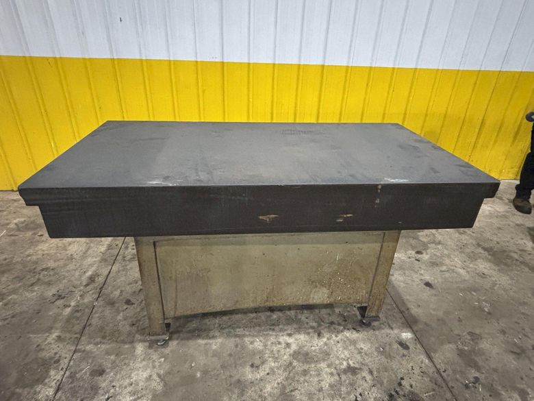 36" X 72" X 9" THICK BLACK GRANITE SURFACE PLATE WITH STAND: STOCK #23490
