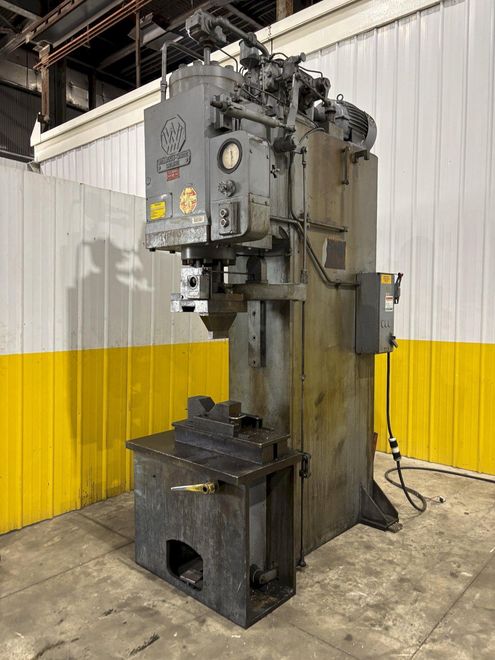 75 TON WILLIAMS & WHITE HYDRAULIC GAP FRAME PRESS 16" STROKE: STOCK #23566
