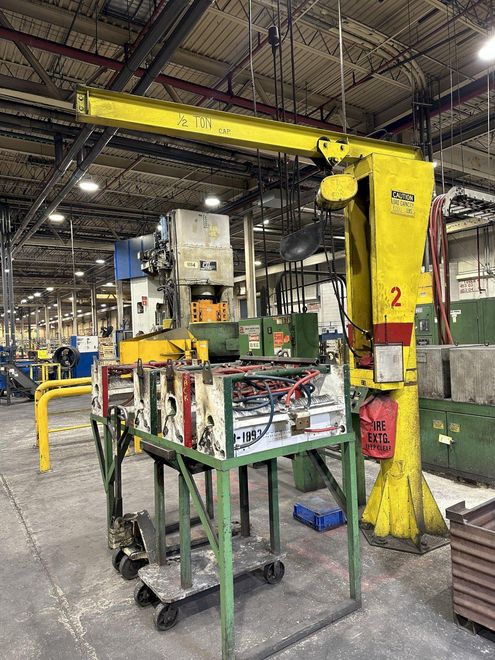 9' X 7' X 1000 LB (1/2 TON) GORBEL FREE STANDING JIB CRANE & HOIST: STOCK #20217