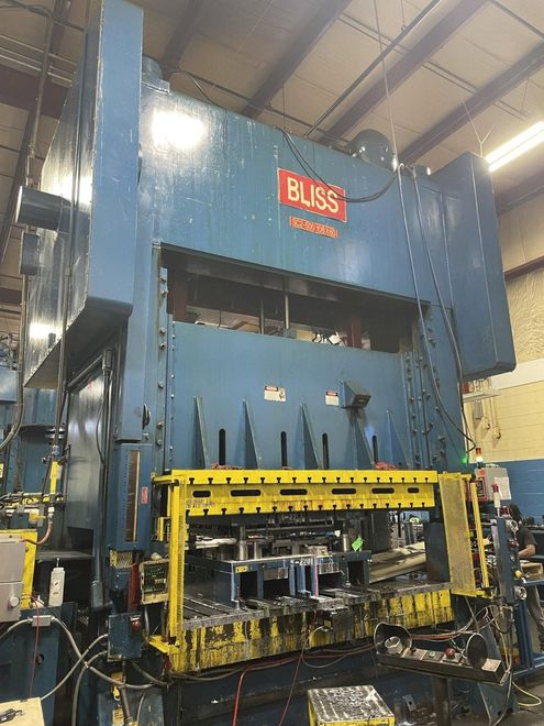 500-ton Bliss SC2-500-108-60 Straight Side Mechanical Metal Stamping Press, Year 1989 Full Rebui