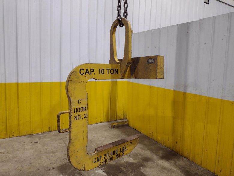 10 TON X 40" WIDE MAZZELLA C-HOOK CRANE COIL LIFTER: STOCK #23568