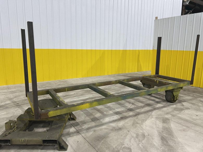 10,000 LBS X 12' HEAVY DUTY MOBILE TRANSFER CART WITH FORK POCKETS: STOCK #20243