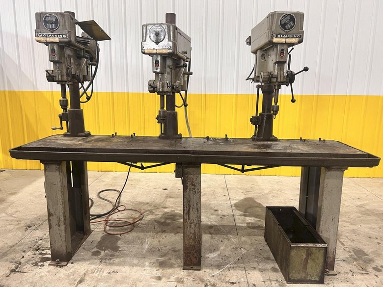 3-HEAD CLAUSING MODEL #1657 GANG DRILL W/ WORK TABLE: STOCK #20866