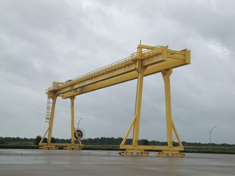 80/40 TON X 195' X 59' LIFT NORTH AMERICAN IND DOUBLE LEG ROLLING GANTRY CRANE: STOCK #14494