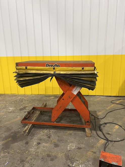 3,000 LB X 24" X 48" PRESTO MODEL XL36-30 HYDRAULIC POWER SCISSOR LIFT TABLE 110V: STOCK #20212