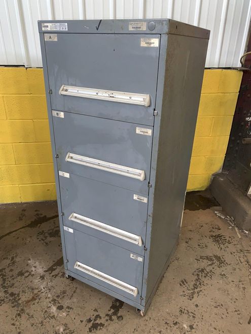 4 DRAWER 22.5” x 28” x 59” VIDMAR TOOL STORAGE CABINET: STOCK #12473