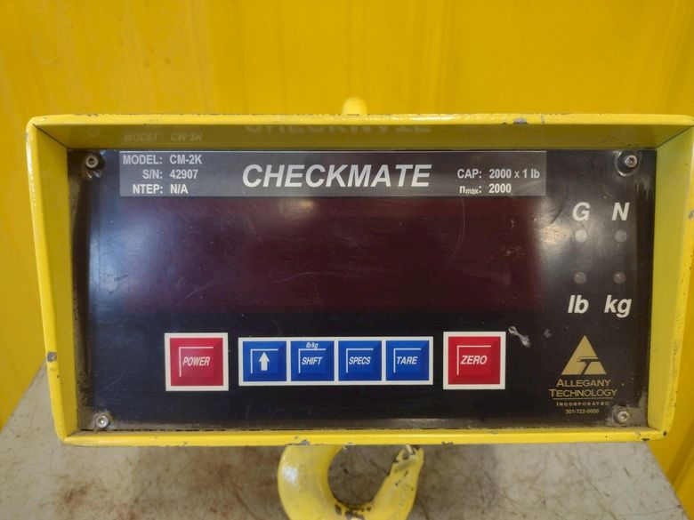 2,000 LB ALLEGANY MODEL #CM-2K CHECKMATE DIGITAL CRANE SCALE: STOCK 16701