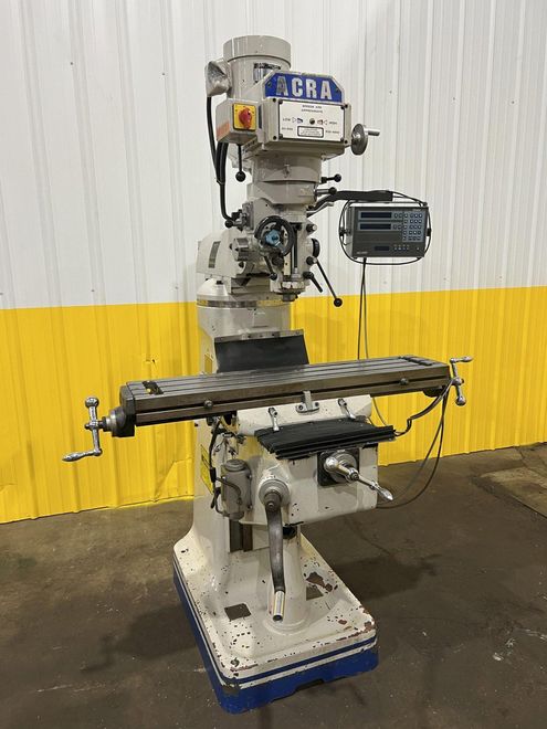 3 HP ACRA MODEL #AM-2V VERTICAL RAM TYPE KNEE MILL: STOCK #18823