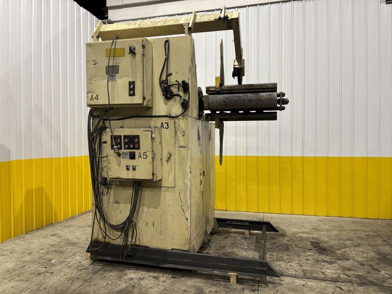16,000 LBS X 30" X 84" OD ROWE MODEL #16030-DSV MOTORIZED COIL REEL UNCOILER: STOCK #22333