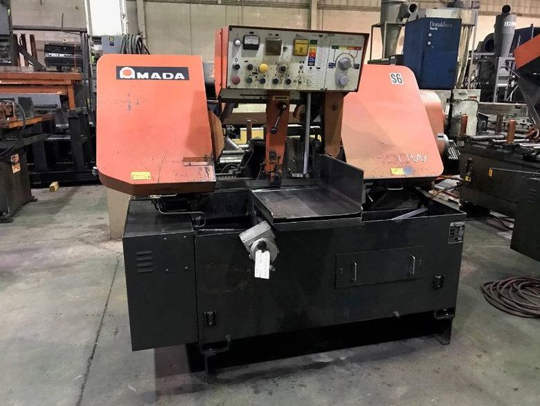 USED AMADA AUTOMATIC HORIZONTAL BAND SAW , Model HA-400W, 16" x 16", 1997, Stock No. 10548