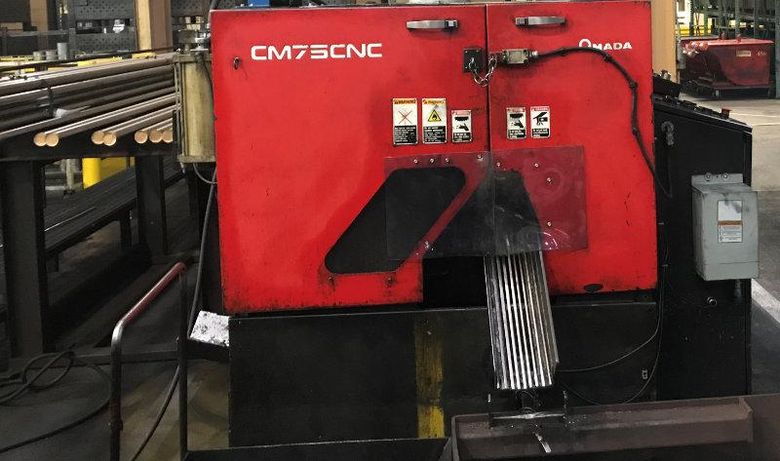 Used AMADA FULLY AUTOMATIC CARBIDE CIRCULAR SAW , Model CM75, 2.95”, Stock No. 10597, Year 2005