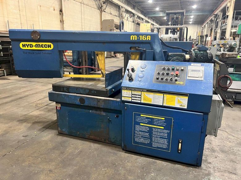 USED HYD-MECH 16" X 25" AUTOMATIC HORIZONTAL MITERING BANDSAW MODEL M-16A, Stock# 11072, Year: 2