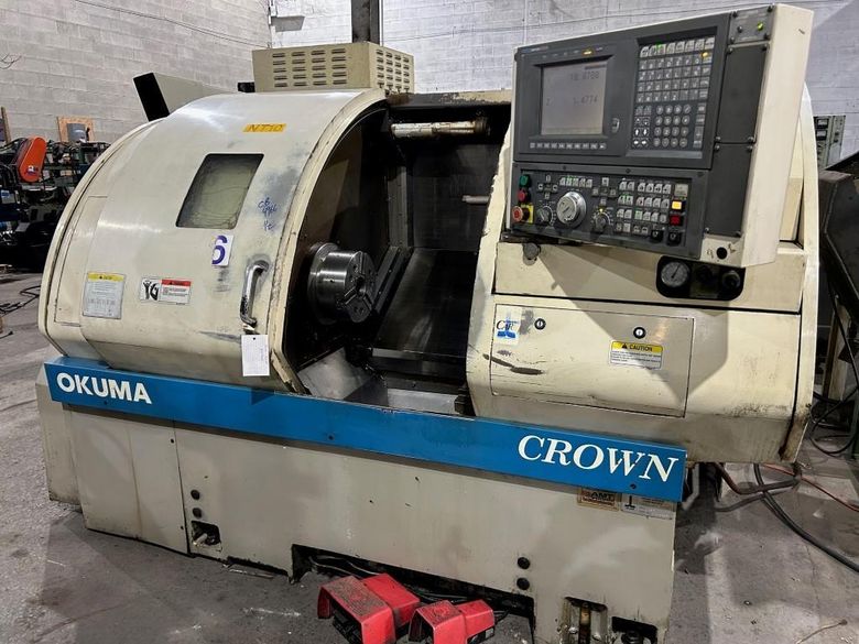 OKUMA CROWN BIG BORE MODEL 762S-BB 2-AXIS CNC TURNING MACHINE