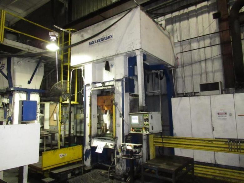 400 TON SACK & KIESSELBACH STRAIGHT SIDE HYDRAULIC PRESS: STOCK #12328