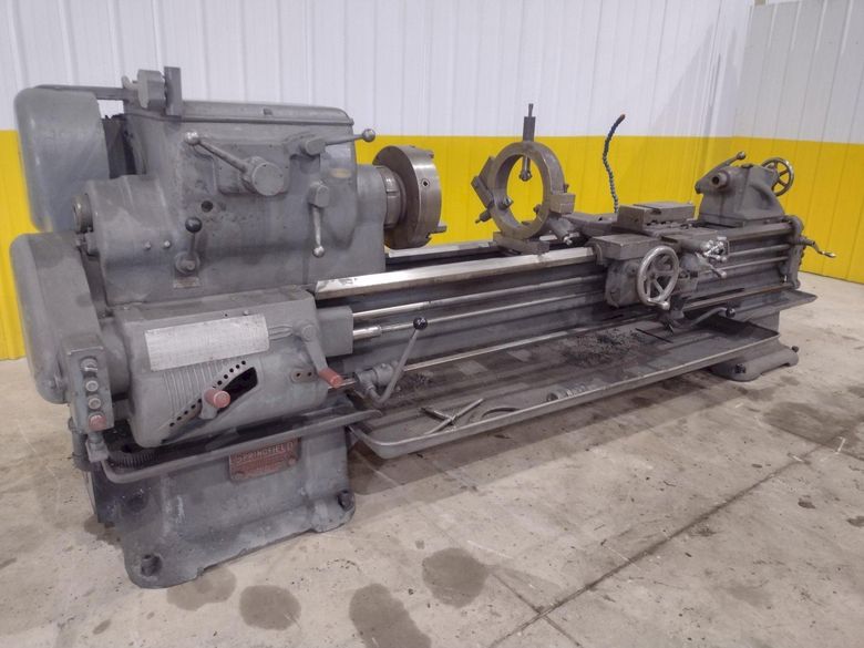 20" X 80" SPRINGFIELD ENGINE LATHE WITH TAPER & 2" HOLE:  STOCK #20986