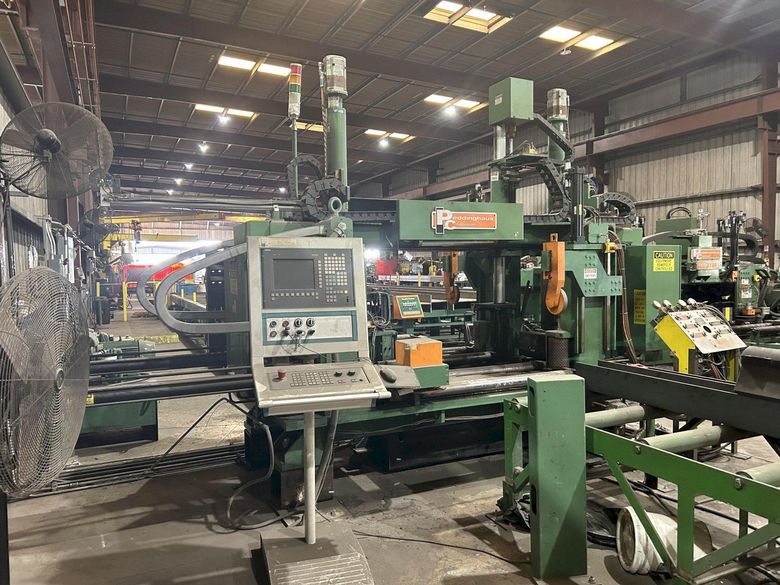 50" x 24" x 6" PEDDINGHAUS MODEL #ABCM-1250-3D CNC AUTOMATIC BEAM COPING MACHINE: STOCK #19881
