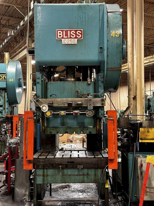 250-ton Bliss Model C-250 Single Point Gap Press For Sale