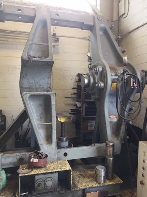 400 TON x 16' RODGERS MODEL #1F400 HYDRAULIC INCLINED FRAME HORIZONTAL WHEEL PRESS: STOCK #15558