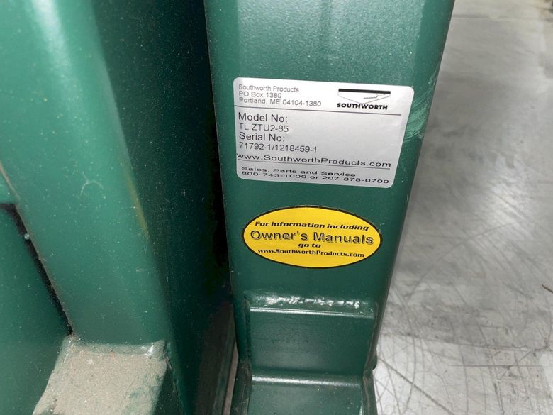2000 LB SOUTHWORTH MODEL # ZTU2-85 CONTAINER TILTER: STOCK #78552