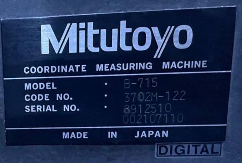 36" x 60" MITUTOYO B-715 CMM WITH RENISHAW PH8 PROBE: STOCK 17469