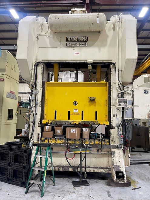 400 ton Bliss SC2-400-84-48 Used Straight Side Mechanical Metal Stamping Press For Sale, Year 19