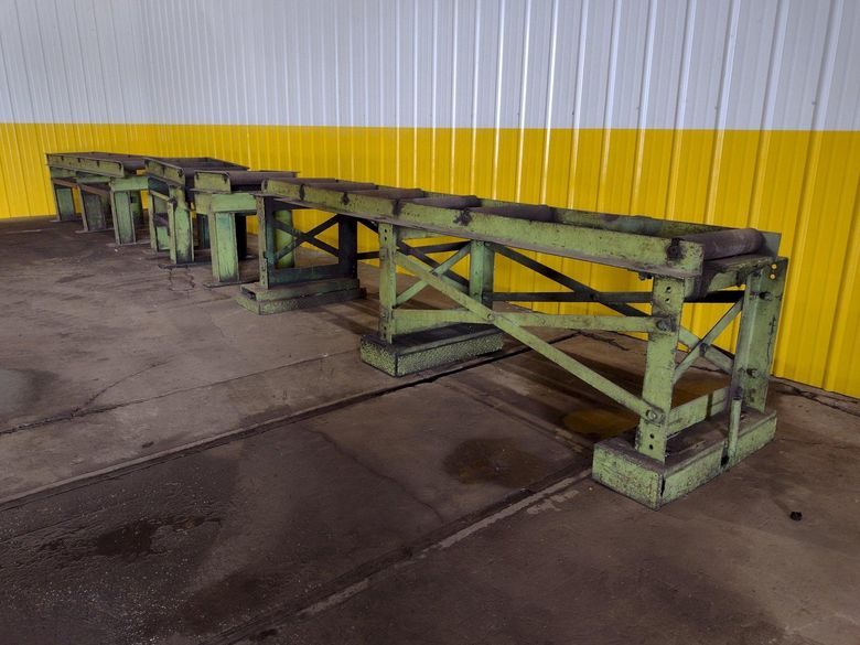 20’ X 20” HEAVY DUTY ROLLER CONVEYOR, (4) SECTIONS: STOCK #18710