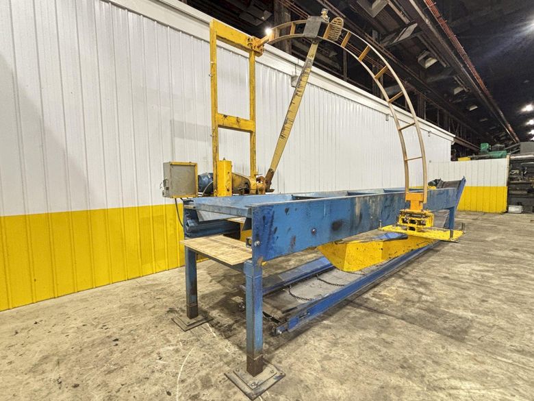 15 HP L&M EQUIPMENT MODEL #HMPC-7-24 CROSS CUT BUNDLE TRAVELING ARCH WOOD BUNDLE SAW WITH CONVEY