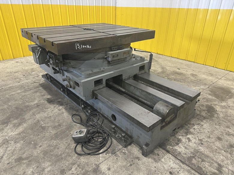 50" X 60" CINCINNATI BICKFORD CROSS SLIDING ROTARTY T-SLOT  MOTORIZED MILL TABLE: STOCK #22529