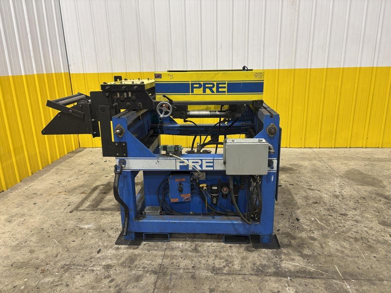 12" W X 18" STROKE PRESS ROOM EQUIPMENT PRE PNEUMATIC COIL STRAIGHTENER & AIR FEEDER : STOCK #23