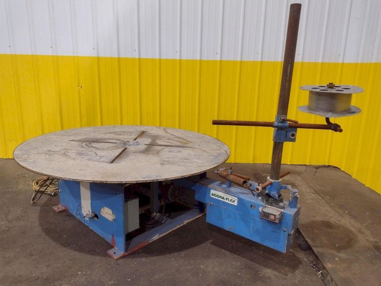 5,500 LBS X 48" AWC ACCRA WIRE CONTROLS MODEL #F-200AF HORIZONTAL PALLET TYPE POWERED DE-COILER