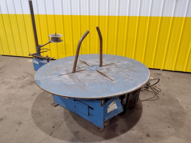 5,500 LBS X 48" AWC (ACCRA-WIRE CONTROLS) MODEL #F-200AF HORIZONTAL PALLET TYPE POWERED DE-COILE