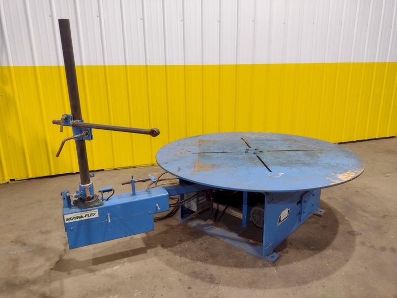 5,500 LBS X 48" AWC (ACCRA-WIRE CONTROLS) MODEL #F-200AF HORIZONTAL PALLET TYPE POWERED DE-COILE